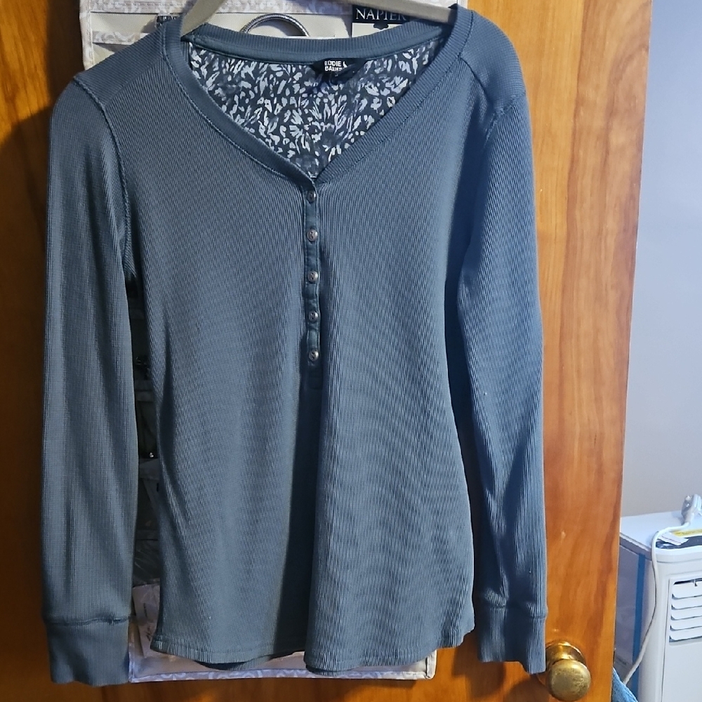 Eddie Bauer Teal Long Sleeve Women's Top